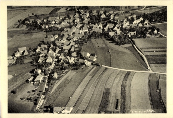 Ak Petersaurach in Midden-Franken Beieren, luchtfoto