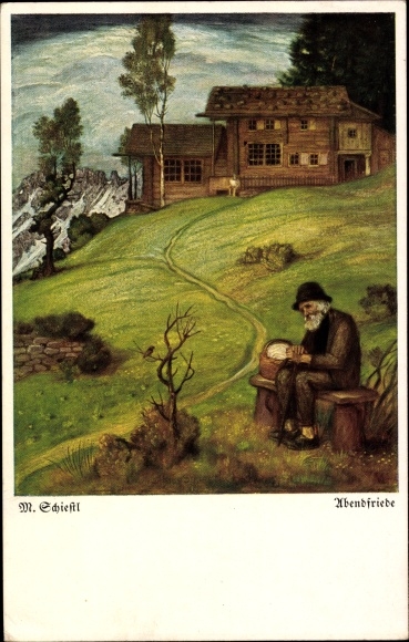 Artist PC Schiestl, Matthäus, evening peace, old man