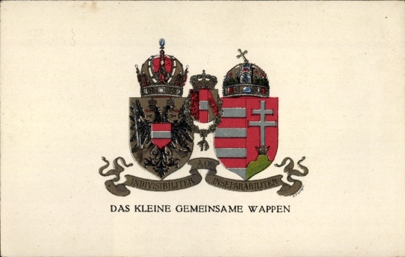 Coat of arms Postcard The small common coat of arms, Austria Hungary