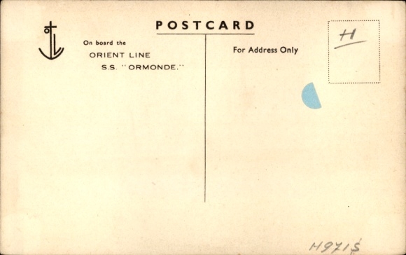 Ak-stoomboot SS Ormonde, Orient Line