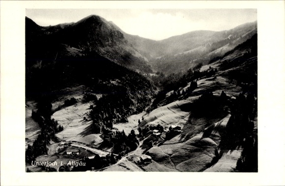 Postcard Unterjoch Bad Hindelang in the Oberallgäu, aerial photograph