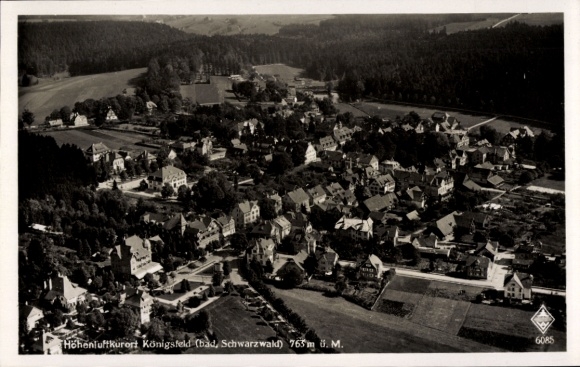Postcard Königsfeld im Schwarzwald Baden, aerial photograph