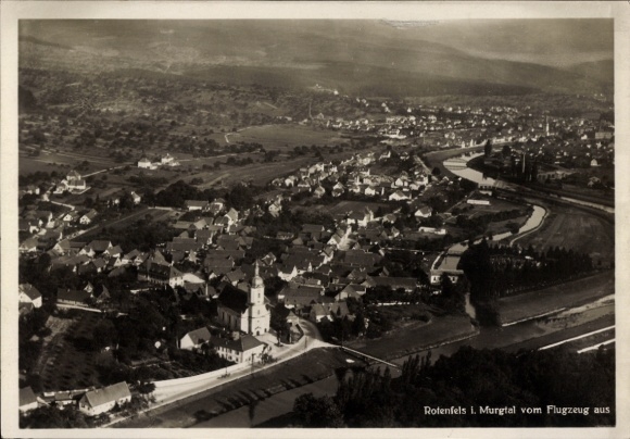 Postcard Bad Rotenfels Gaggenau in the Murg Valley, aerial photograph