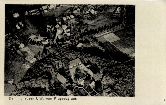 Postcard Benninghausen Lippstadt in Westphalia, aerial photograph