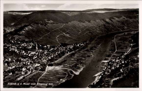 Ak Enkirch an der Mosel, Fliegeraufnahme