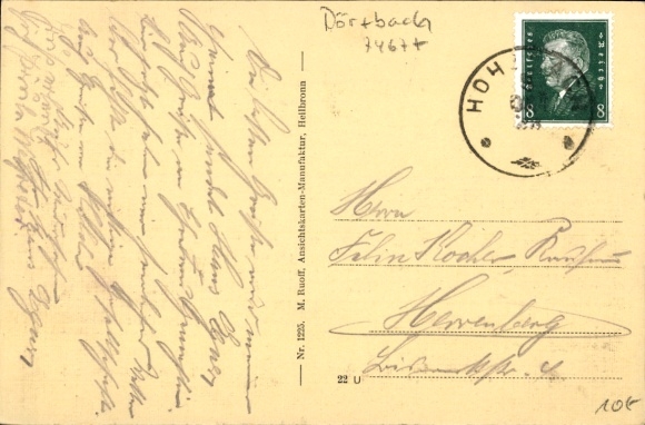 Ak Hohebach Dörzbach an der Jagst Württemberg, Gesamtansicht