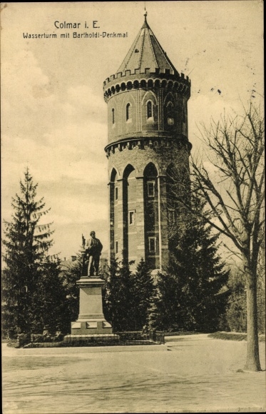 PC Colmar Kolmar Elsass Haut Rhin, lot at the water tower with Bartholdi monument
