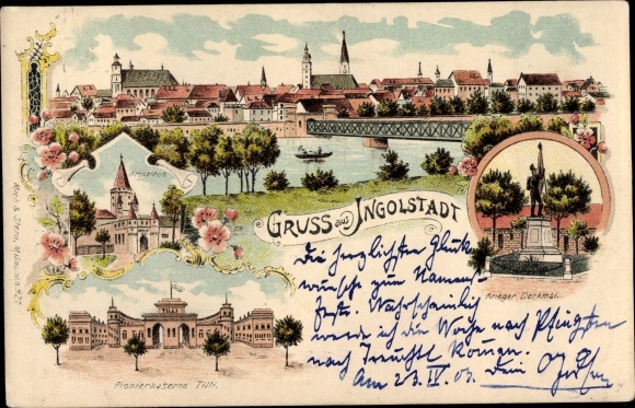 lito Ingolstadt an der Donau Górna Bawaria, pomnik wojenny, pionierskie koszary Tilli, widok całkowity
