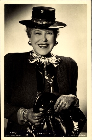 KP aktorka Ida Wüst, portret, kapelusz, torebka