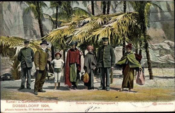 Ak Düsseldorf, Kunst- und Gartenbau Ausstellung 1904, Ostinder im Vergnügungspark