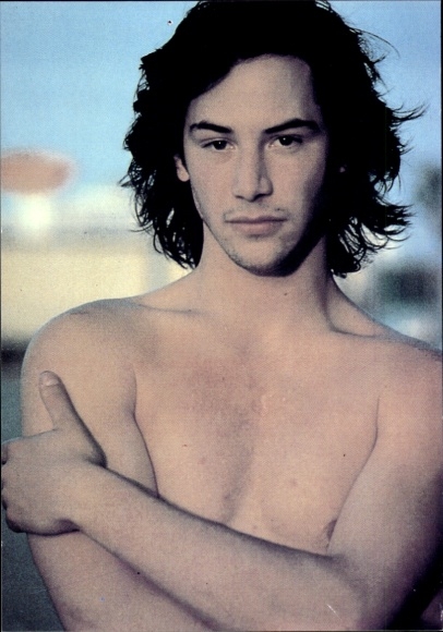 Autogrammkarte Schauspieler Keanu Reeves, Portrait