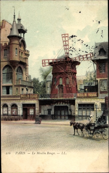 Ak Paris XVIII. Buttes Montmartre, Le Moulin Rouge