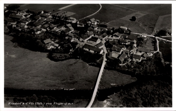 Postcard Kriestorf Aldersbach in Lower Bavaria, aerial photograph