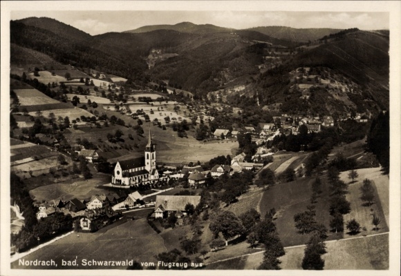Postcard Nordrach in the Black Forest Baden, aerial photograph