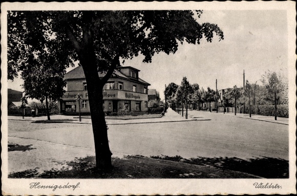 Postcard Hennigsdorf an der Oberhavel, Waldstrasse, commercial building, footwear