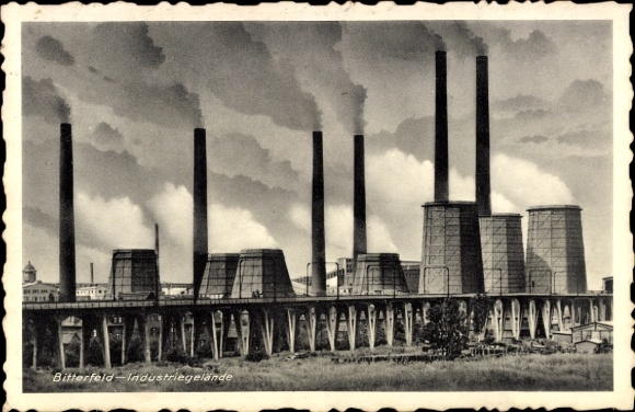 Postcard Bitterfeld in Saxony-Anhalt, industrial site