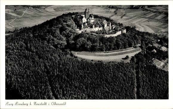 Postcard Neustadt Breuberg im Odenwald, aerial photograph, castle