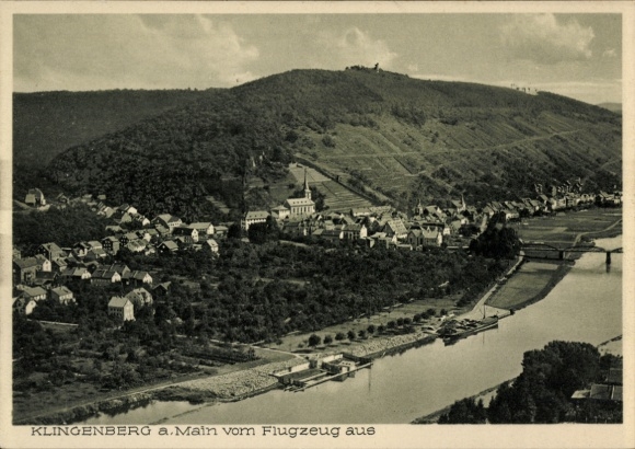 Postcard Klingenberg am Main Lower Franconia, aerial photograph