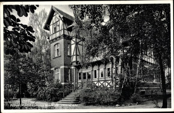 Postcard Bad Düben an der Mulde, Kurhaus Waldschloss