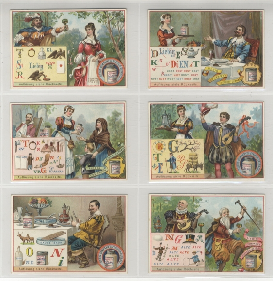Liebig picture series A 166 S 283 Rebus III (old German costumes), 1890