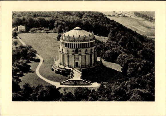Ak Kelheim an der Donau Niederbayern, Befreiungshalle, Fliegeraufnahme