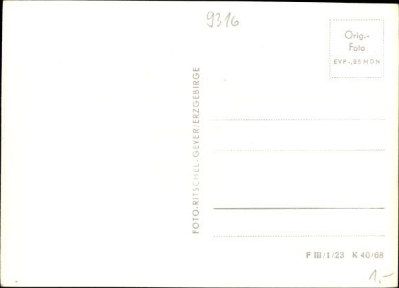 Postcard Schlettau in the Ore Mountains, Hotel Weisses Ross, owner Reinhard Schlegel, wood carvings, clock