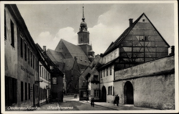 Ak Oederan Sachsen, Stadtinneres