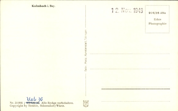 Postcard Kulmbach in Upper Franconia, aerial photograph