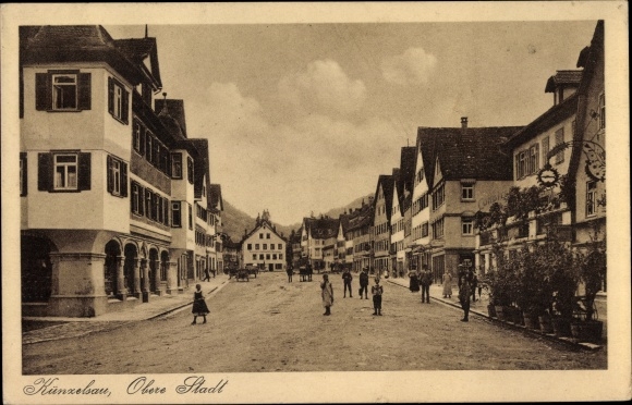 Postcard Künzelsau am Kocher Hohenlohekreis, upper town