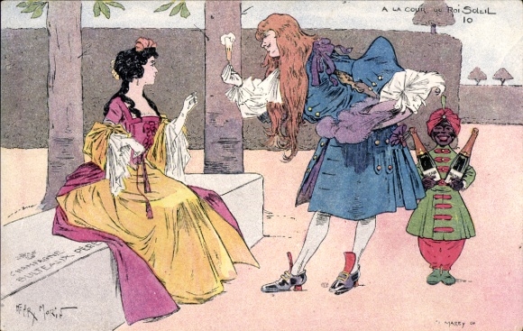Artist Postcard Morin, H., Lovers, Boy, Champagne