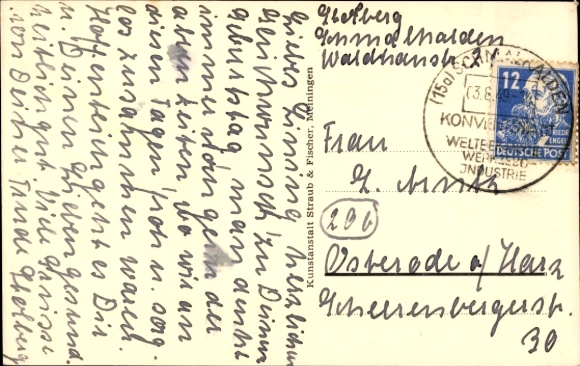 Postcard Schmalkalden in the Thuringian Forest, Altmarkt, town hall