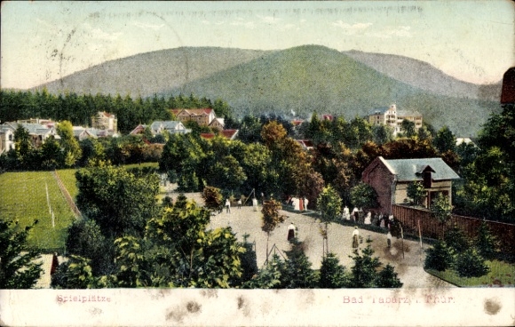 Ak Tabarz im Thüringer Wald, Teilansicht, Spielplätze