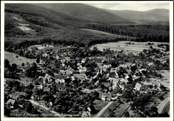 Ak Sulzbach Billigheim in Baden, Fliegeraufnahme