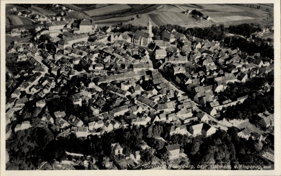 Postcard Neukirchen near Sulzbach-Rosenberg Upper Palatinate, aerial photograph of architecture, rural surroundings