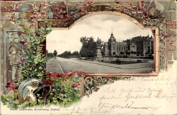 Präge Passepartout Ak Krefeld am Niederrhein, Platz