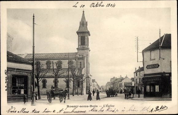 Ak Rosny sous Bois Seine Saint Denis, L'Eglise