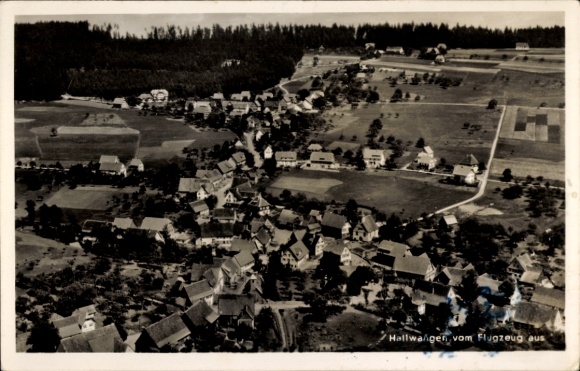 Postcard Hallwangen Dornstetten in the Black Forest Württemberg, aerial photograph