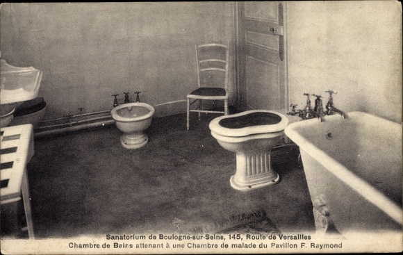 Ak Boulogne sur Seine Hauts de Seine, Sanatorium, Chambre de Bains, Pavillon F. Raymond