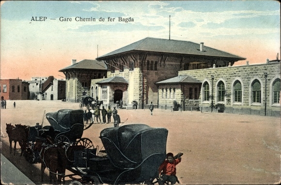 Postcard Aleppo Syria, Gare Chemin de fer Baghdad