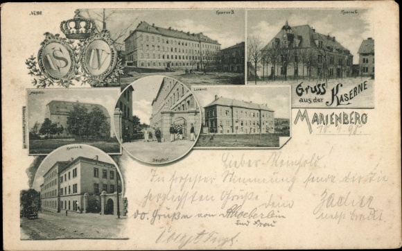 PC Marienberg in the Erzgebirge Saxony, barracks, main guard station, hospital
