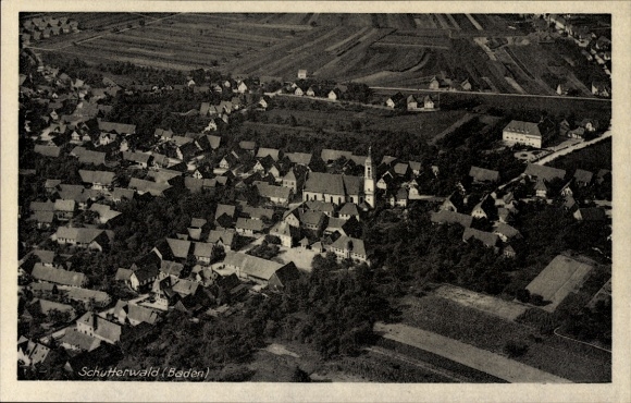 Ak Schutterwald in Baden, Fliegeraufnahme