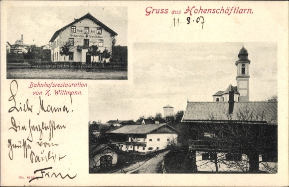 Ansichtkaart Hohenschäftlarn Schäftlarn in Opper-Beieren, stationsrestauratie K. Wittmann