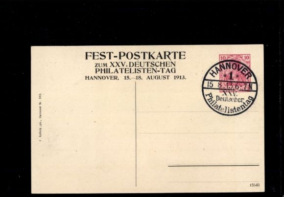 Postwaardestuk Ak PP 32 C26 01, 25e Duitse Filatelistendag 1913