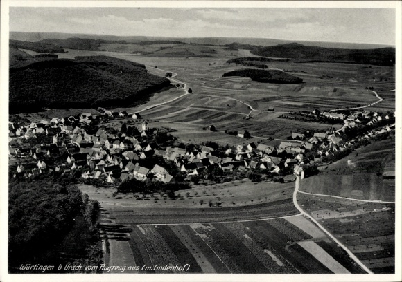 Postcard Würtingen St. Johann Swabian Alb Württemberg, aerial view of beautiful landscape, typical