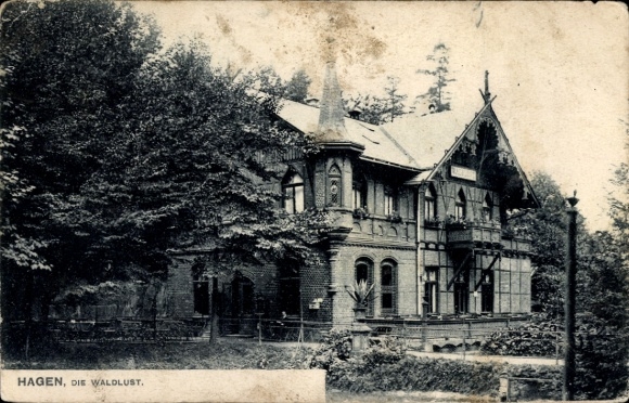 Ak Hagen in Westfalen, Historisches Gebäude, grüne Umgebung, nmotiv