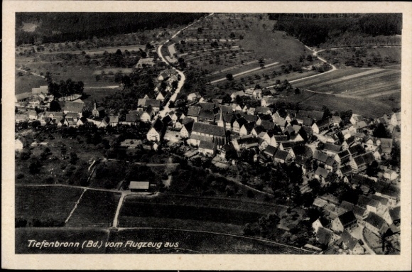 Postcard Tiefenbronn in the Enzkreis, aerial photograph