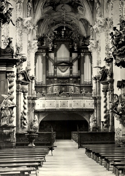 Postcard Neuzelle in Brandenburg, organ, Catholic Church
