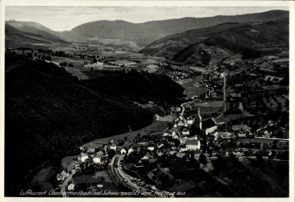 Ak Oberharmersbach im Schwarzwald Baden, Fliegeraufnahme