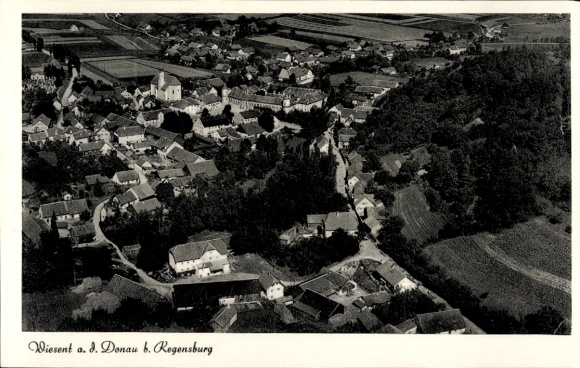 Postcard Wiesent in the Upper Palatinate, aerial photograph