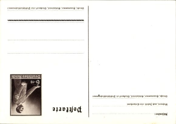 Postal stationery artist Postcard Klein, Only one can win and that is us, quote Adolf Hitler